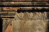 Bagan Myanmar. Dhammayazika pagoda. Details of stucco decorations of the 'perfumed chambers'. 